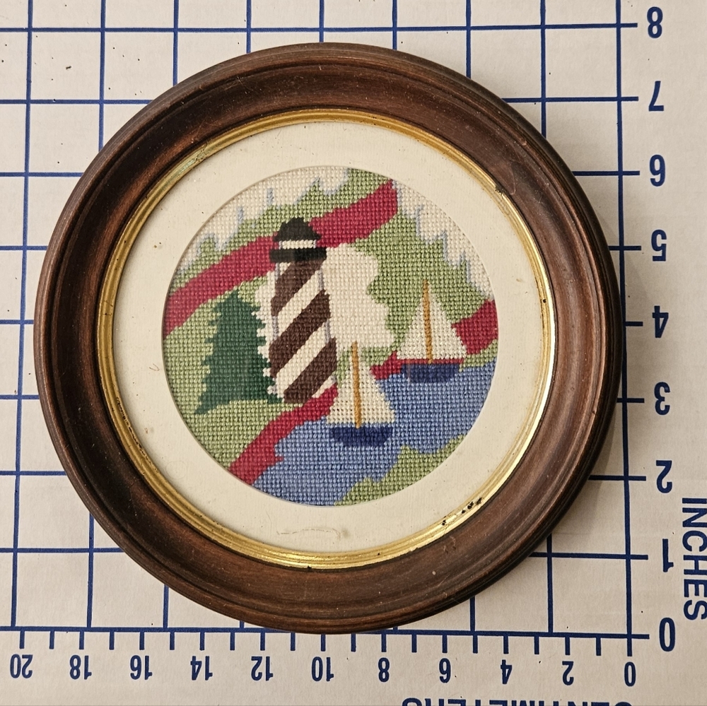 Lit house needle point